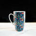 Boho Décor Mugs Navy Floral (16 oz) – Modern Floral Coffee Mug/Tea Cup – Set Includes: 1 Boho Mug, 1 Lid, 1 Infuser