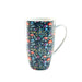 Boho Décor Mugs Navy Floral (16 oz) – Modern Floral Coffee Mug/Tea Cup – Set Includes: 1 Boho Mug, 1 Lid, 1 Infuser