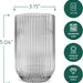 Ribbed Colored Drinking Glasses (Set of 4) - Clear
