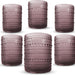 Bubble Lowball Hobnail Glasses 350ml (Set of 6) - Pink