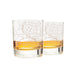 Austin Etched Street Grid Whiskey Glasses