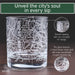 New York City Etched Street Grid Whiskey Glasses