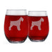 Schnauzer Etched Stemless Wine Glasses