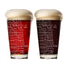 Chicago Etched Street Grid Beer Glasses Set of 2