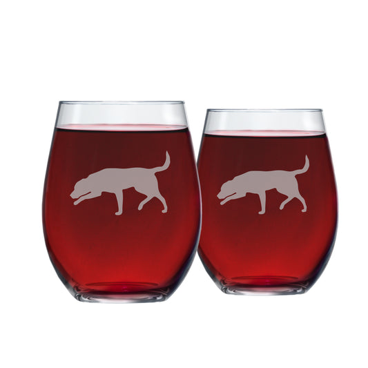 Labrador Retriever Stemless Wine Glasses