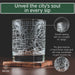 Dallas Etched Street Grid Whiskey Glasses