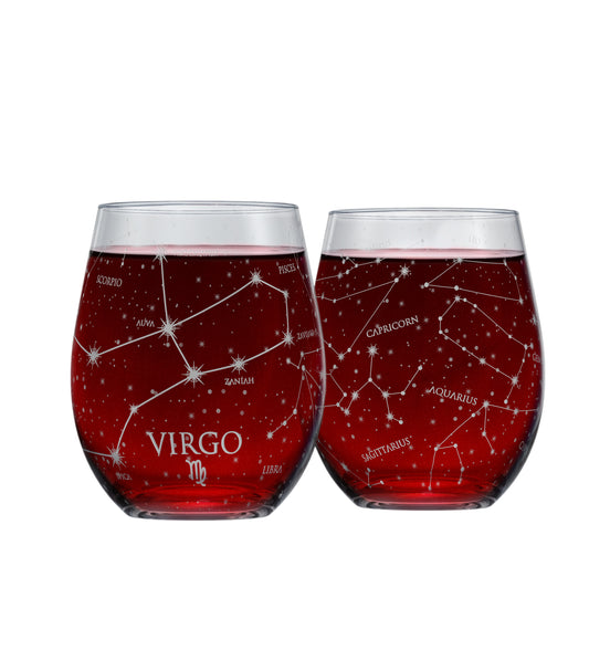 Virgo Stemless Wine Glasses