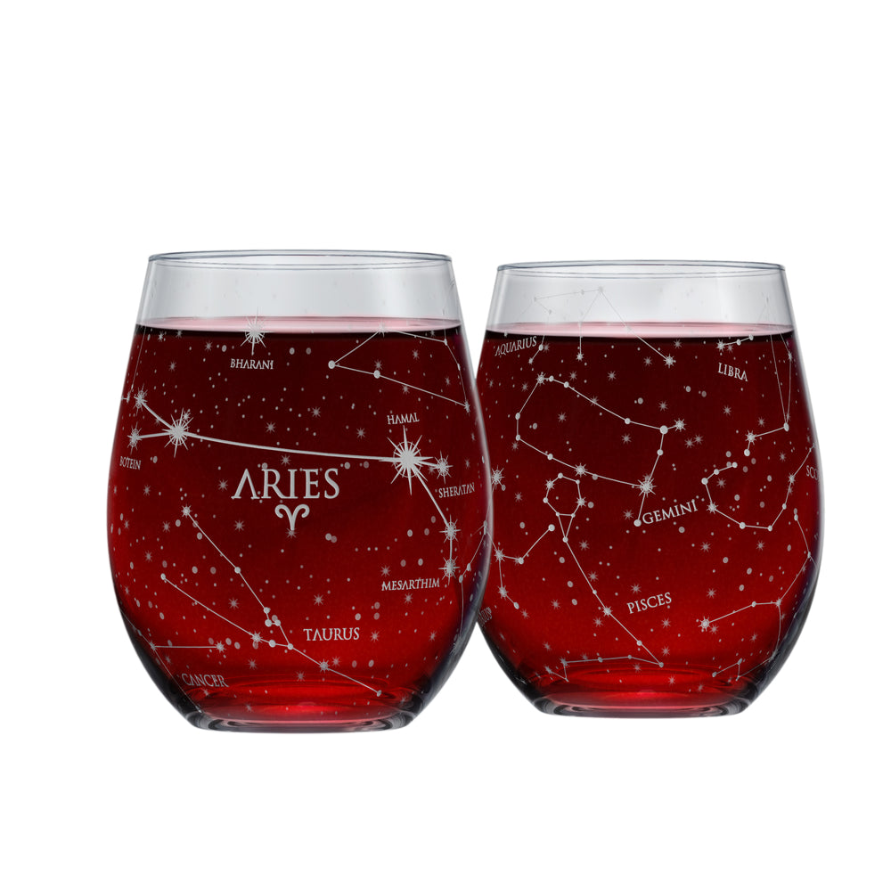 Aries Stemless Wine Glasses