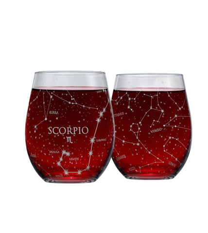 Scorpio Stemless Wine Glasses