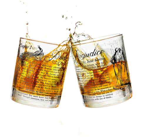 Pride & Prejudice Literature Rocks Glass