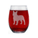 French Bulldog Etched Stemless Wine Glasses