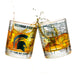 Michigan State University Whiskey Glass Set (2 Low Ball Glasses)