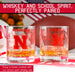 University Of Nebraska Whiskey Glass Set (2 Low Ball Glasses)