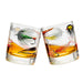 Fly Fishing Lures Whiskey Glass Set