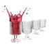 Ripple Ribbed Art Deco Stemmed Drinking Glasses 10oz - Set of 4
