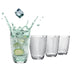 Ripple Ribbed Art Deco Highball Drinking Glasses 13oz - Set of 4