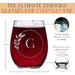 Letter G Monogram Art Deco Etched Wine Glasses - Set of 4