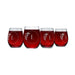 Letter L Monogram Art Deco Etched Wine Glasses - Set of 4