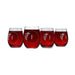 Letter F Monogram Art Deco Etched Wine Glasses - Set of 4