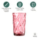 Diamond Highball Glasses 12 oz (Pink) - Set of 4
