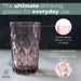 Diamond Highball Glasses 12 oz (Pink) - Set of 4