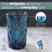 Diamond Highball Glasses 12 oz (Navy) - Set of 4
