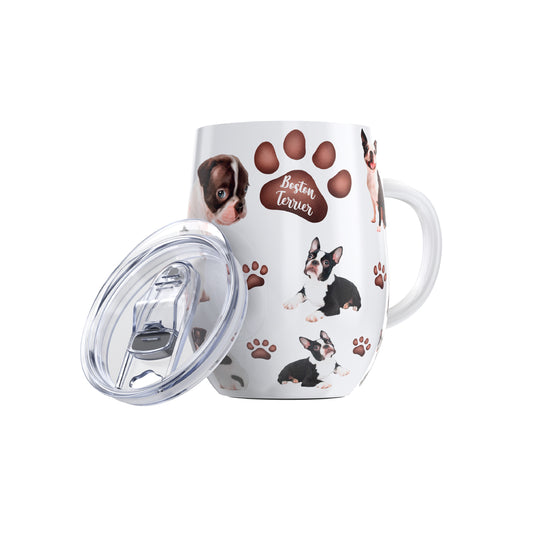 Boston Terrier Egg-Shaped Insulated Stainless Steel Tumbler 12oz