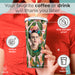 Frida Kahlo Jungle Stainless Steel Tumbler with Gold Straw 750ml