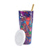 Frida Kahlo Viva La Vida Stainless Steel Tumbler with Gold Straw 750ml