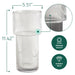 Large Tall Ribbed Vase with Wider Top Hand-Blown Glass Vases for Flowers - Clear