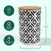 Black Premium Airtight Ceramic Dog Treat Canister Jar Set with Lid