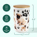 Pug Premium Airtight Ceramic Dog Treat Canister Jar Set with Lid