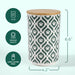 Green Premium Airtight Ceramic Dog Treat Canister Jar Set with Lid