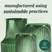Medium Tall Ribbed Vase with Wider Top Hand-Blown Glass Vases for Flowers - Clear