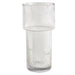 Medium Tall Ribbed Vase with Wider Top Hand-Blown Glass Vases for Flowers - Clear