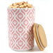 Pink Premium Airtight Ceramic Dog Treat Canister Jar Set with Lid