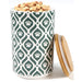 Green Premium Airtight Ceramic Dog Treat Canister Jar Set with Lid