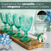 Diamond Goblet Glasses - Green (Set of 4)