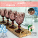 Diamond Goblet Glasses - Pink (Set of 4)