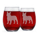 French Bulldog Etched Stemless Wine Glasses