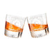 Letter G Monogram Art Deco Etched Whiskey Glasses - Set of 4