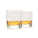 Houston Etched Street Grid Whiskey Glasses