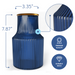 Ripple Vase Wide Bottom Ribbed Hand-Blown Flower Vase Glass for Flowers - Blue