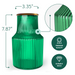 Ripple Vase Wide Bottom Ribbed Hand-Blown Flower Vase Glass for Flowers - Green