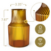 Ripple Vase Wide Bottom Ribbed Hand-Blown Flower Vase Glass for Flowers - Amber