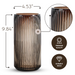 Ripple Vase Rounded Bottom Hand-Blown Glass Vases for Flowers - Coffee