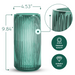 Ripple Vase Rounded Bottom Hand-Blown Glass Vases for Flowers - Green