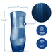 Ripple Vase Angled Custom 28 cm  (Set of 1) Blue