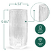 Ripple Vase Rounded Bottom Hand-Blown Glass Vases for Flowers - Clear