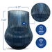 Ripple Vase Rounded Wide Base Custom 19 cm (Set of 1) Blue